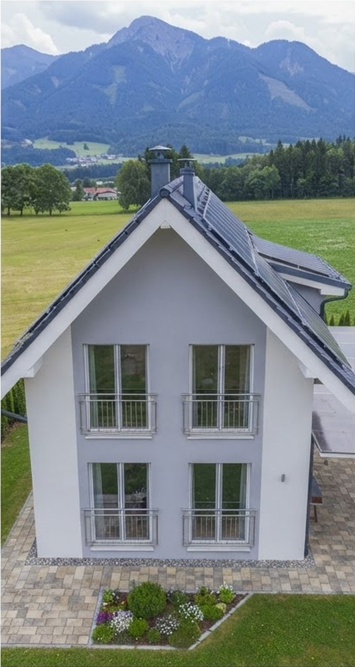Side profile of a home with rooftop solar